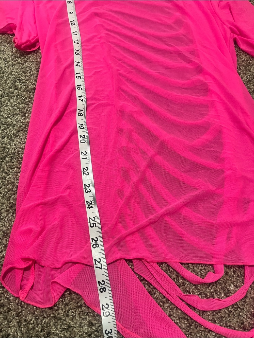 Shaina Ripped Hot Pink Mesh Cover-up - Picture 4 of 4